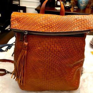 Patricia Nash Orange Woven Shoulder Bag
